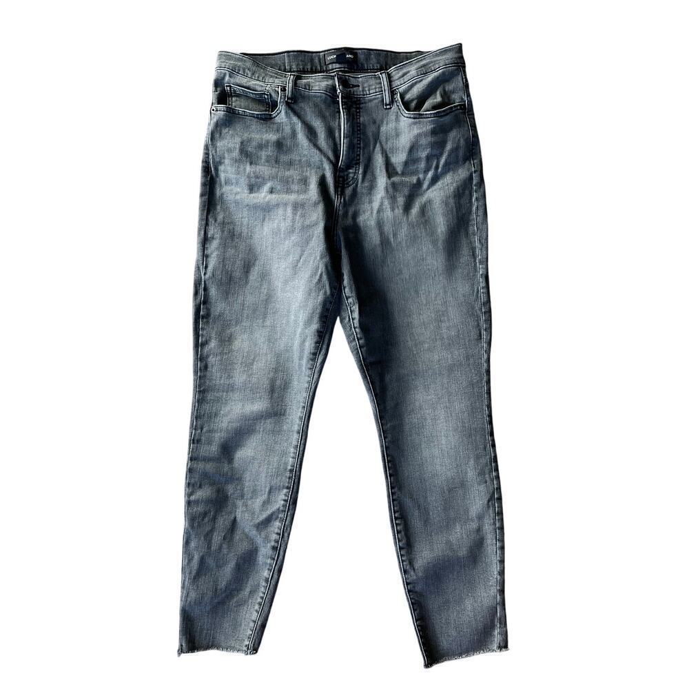 Lucky Brand Bridgette High Rise Skinny Jean, Gray, 14/32, Raw Hem, 26" Inseam